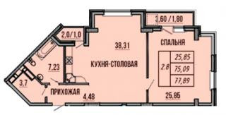 планировка квартиры в ЖК "Соборный"