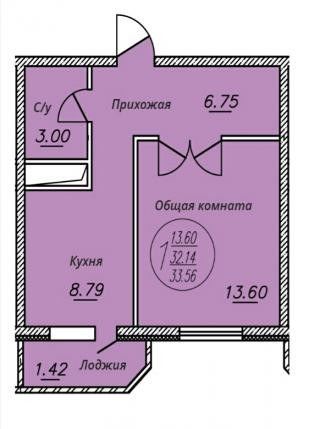планировка квартиры в ЖК "Сити 2"