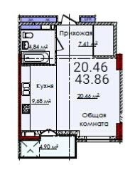 планировка квартиры в ЖК "На Красной"