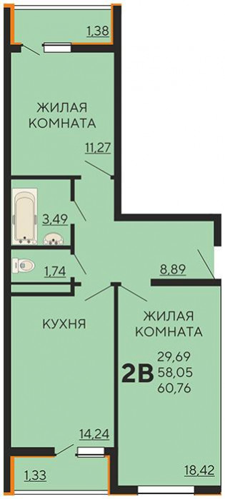 планировка квартиры в ЖК "Краски"