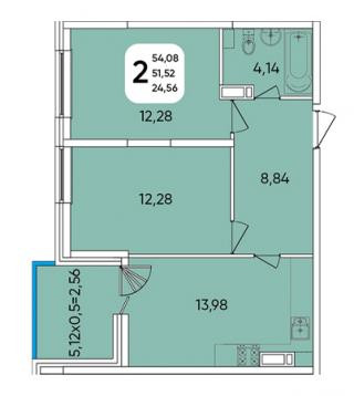 планировка квартиры в ЖК "Любимово"