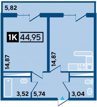 планировка квартиры в ЖК "Студия 45"