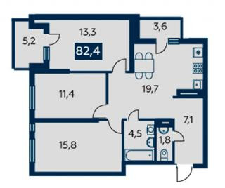 планировка квартиры в ЖК "Квартет"