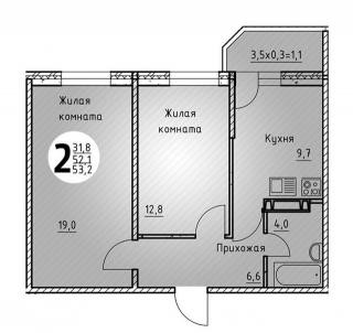 планировка квартиры в ЖК "Олимпийский"