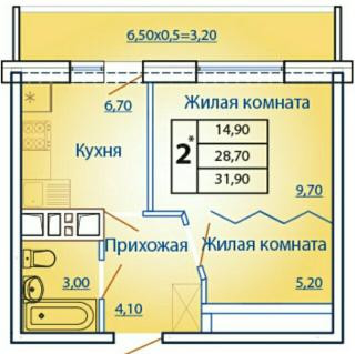 планировка квартиры в ЖК "Гагарин"
