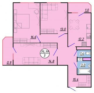 планировка квартиры в ЖК "Абрикос"