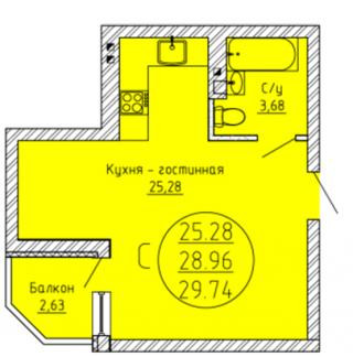 планировка квартиры в ЖК "Золотая рыбка"