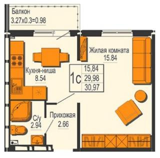 планировка квартиры в ЖК "Португалия"