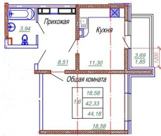 планировка квартиры в ЖК "Луч"