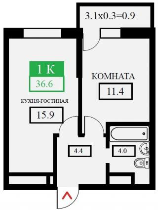 планировка квартиры в ЖК "Свобода"