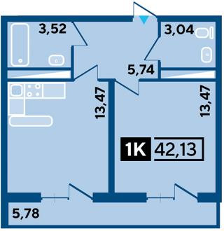 планировка квартиры в ЖК "Студия 45"