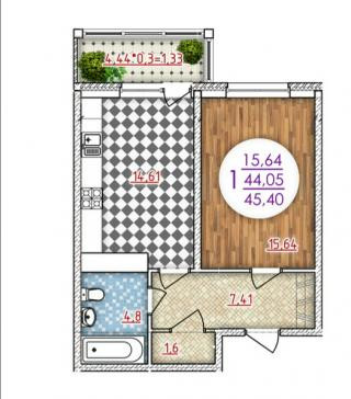 планировка квартиры в ЖК "Аврора Парк"