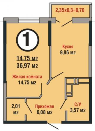 планировка квартиры в ЖК "Семейный парк"