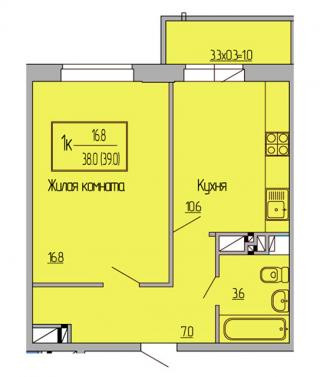 планировка квартиры в ЖК "Ясный"