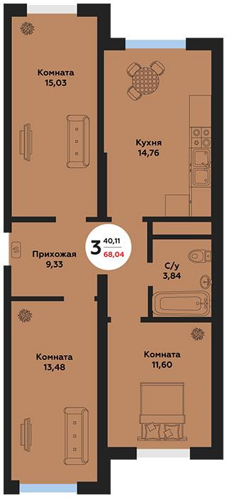 планировка квартиры в ЖК "Баланс"