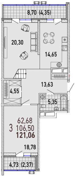 планировка квартиры в ЖК "Патриот"