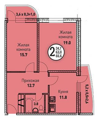 планировка квартиры в ЖК "Чемпионы"