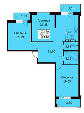 планировка квартиры в ЖК "Стрижи"