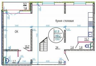 планировка квартиры в ЖК "Курортный берег"