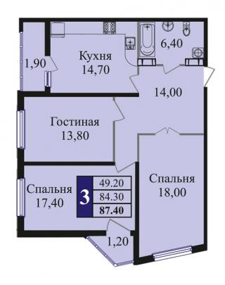 планировка квартиры в ЖК "Сказка Град"
