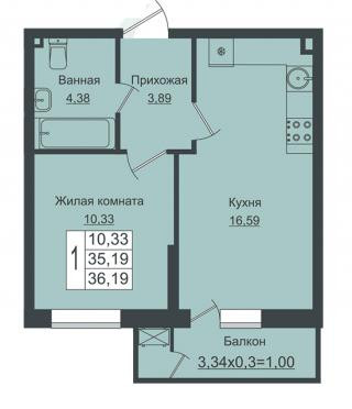 планировка квартиры в ЖК "Зеленый театр"