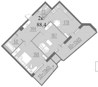 планировка квартиры в ЖК "Development Plaza"