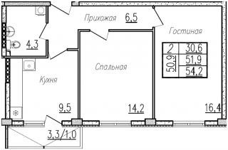 планировка квартиры в ЖК "Отрада"
