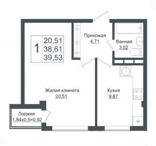 планировка квартиры в ЖК "Европа-Сити"