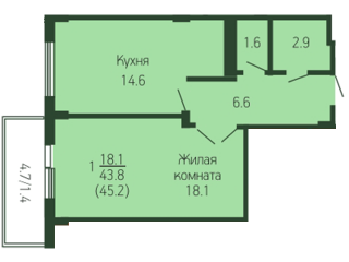 планировка квартиры в ЖК "Лиговский"