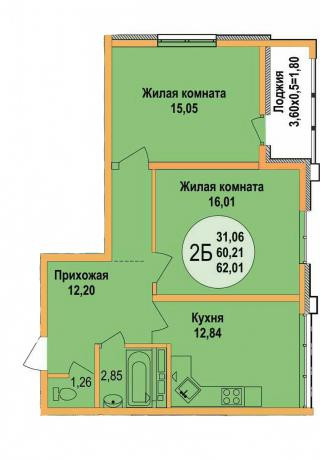 планировка квартиры в ЖК "Арена Парк"