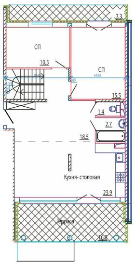 планировка квартиры в ЖК "Курортный берег"