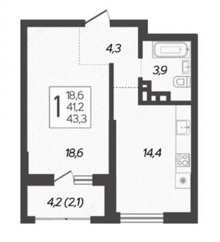 планировка квартиры в ЖК "Novella"