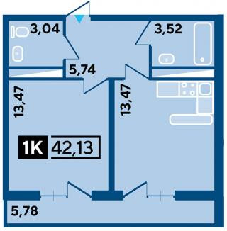 планировка квартиры в ЖК "Студия 45"