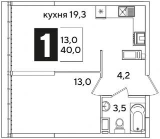 планировка квартиры в ЖК "Самолет"