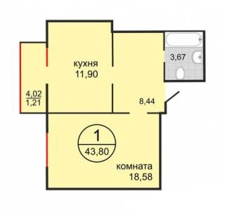 планировка квартиры в ЖК "Заря"