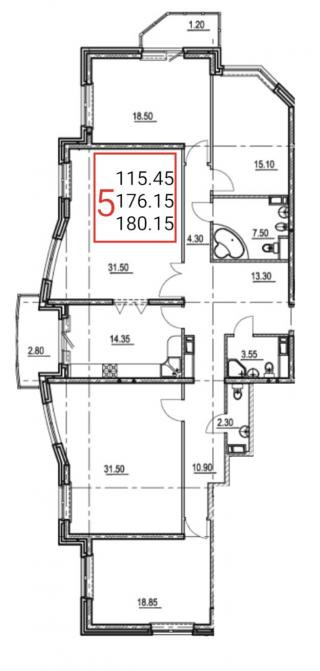 планировка квартиры в ЖК "Ривьера"