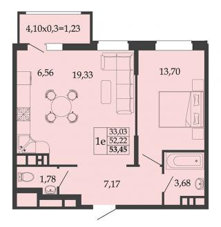 планировка квартиры в ЖК "Родные просторы"