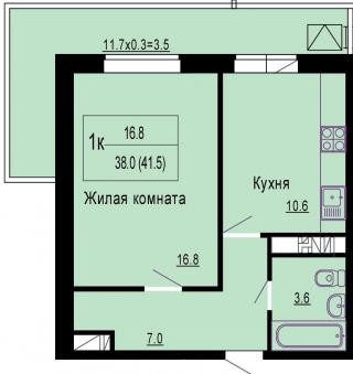 планировка квартиры в ЖК "Гарант"