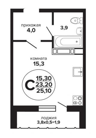 планировка квартиры в ЖК "Екатерининский парк"