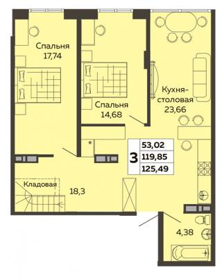 планировка квартиры в ЖК "Мозаика"
