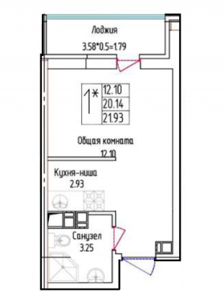 планировка квартиры в ЖК "Лондон Парк"