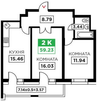 планировка квартиры в ЖК "Время"
