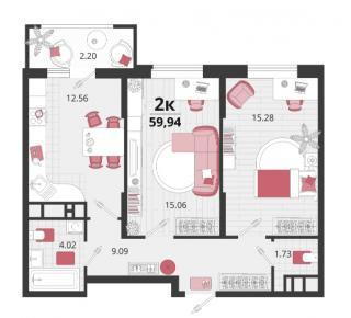 планировка квартиры в ЖК "Родные просторы"
