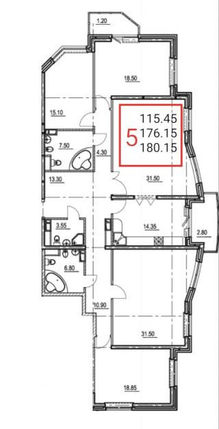 планировка квартиры в ЖК "Ривьера"