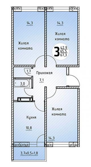 планировка квартиры в ЖК "Олимпийский"