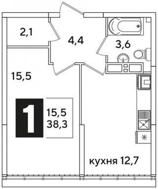планировка квартиры в ЖК "Самолет"