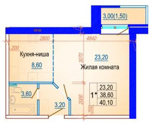 планировка квартиры в ЖК "Новый прогресс"