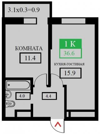 планировка квартиры в ЖК "Свобода"