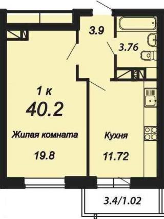 планировка квартиры в ЖК "Трилогия"