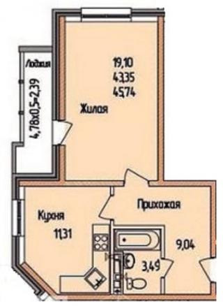 планировка квартиры в ЖК "Территория счастья на Домбайской"